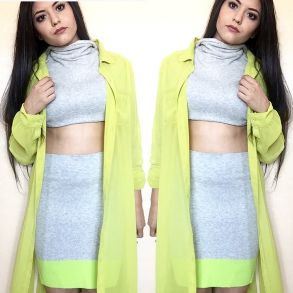 Theory gray color block skirt - Picture 2 of 4